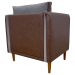 Kit 02 Poltronas Decorativas Aviv Para Sala Luxo Confortável Reforçadas Elegantes Corino Terracota e Linho Cinza