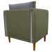 Kit 02 Poltronas Decorativas Aviv Para Sala Luxo Confortável Reforçadas Elegantes Corino Verde e Linho Cinza