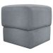 Kit 02 Puff Decorativo Quadrado Para Sala Quarto Penteadeira Aloy Cinza