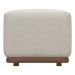 Kit 02 Puff Decorativo Quadrado Para Sala Quarto Penteadeira Dalilla Bege