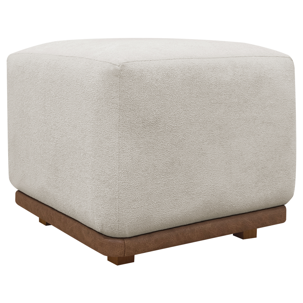 Kit 02 Puff Decorativo Quadrado Para Sala Quarto Penteadeira Dalilla Bege