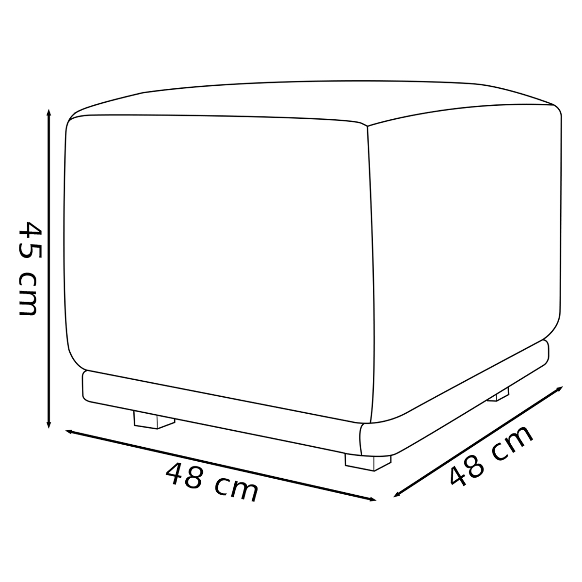 Kit 02 Puff Decorativo Quadrado Para Sala Quarto Penteadeira Dalilla Rosê