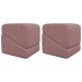Kit 02 Puff Decorativo Quadrado Para Sala Quarto Penteadeira Sense Boucle Rosê