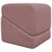 Kit 02 Puff Decorativo Quadrado Para Sala Quarto Penteadeira Sense Boucle Rosê
