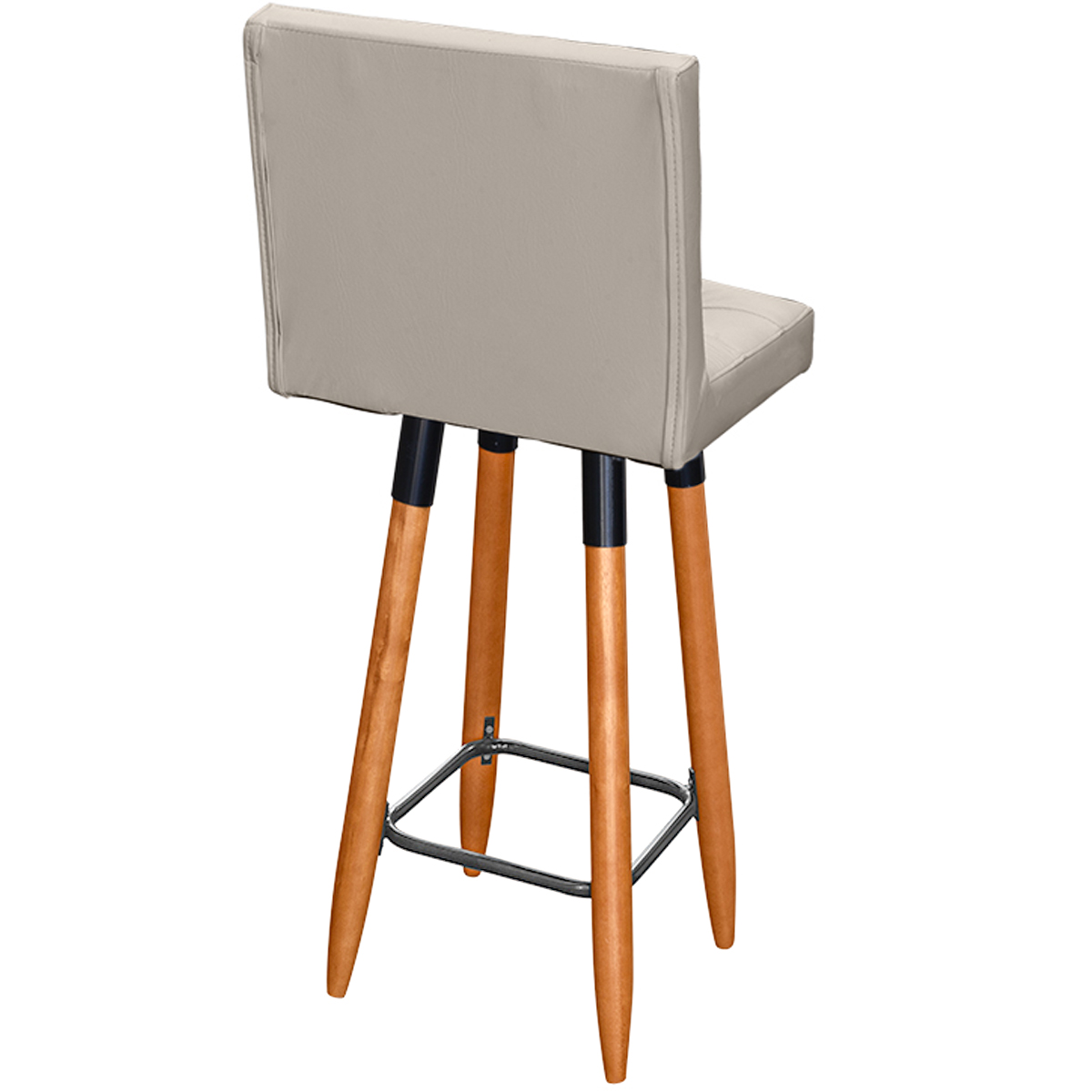 Kit 2 Banquetas Grace Alta Para Areá Gourmet E Balcão Área Gourmet Corino Bege Pé Castanho - Clique E Decore