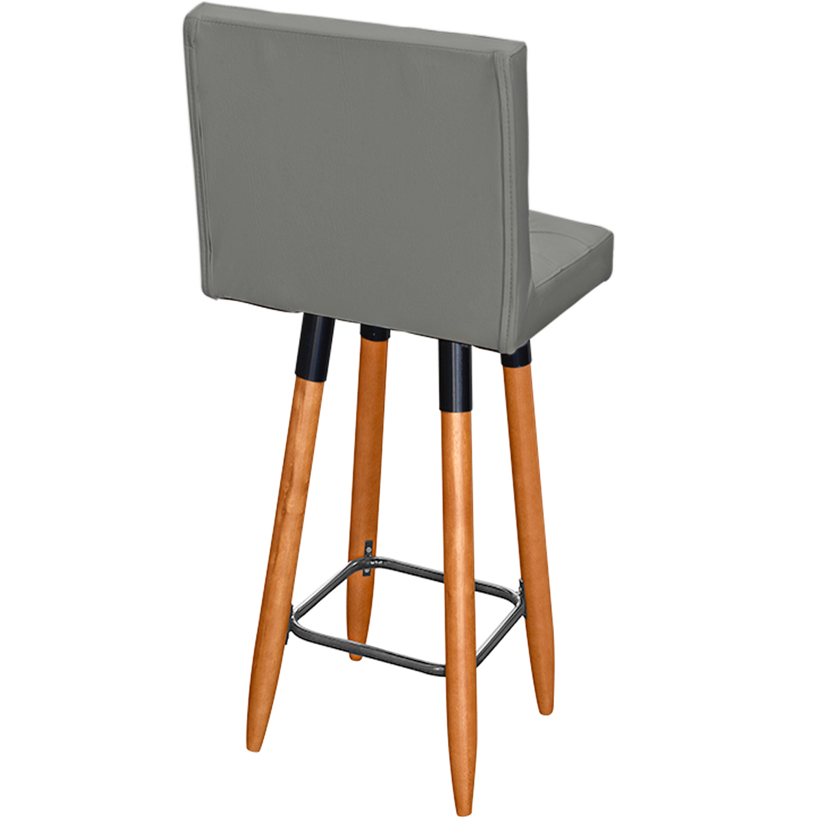 Kit 2 Banquetas Grace Alta Para Areá Gourmet E Balcão Área Gourmet Corino Cinza Pé Castanho - Clique E Decore
