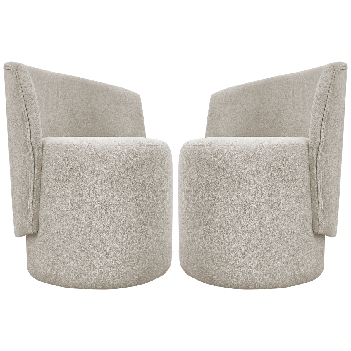 Kit 2 Poltronas Decorativa Para Sala Recepção Aura Bouclé Premium Bege