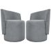 Kit 2 Poltronas Decorativa Para Sala Recepção Aura Bouclé Premium Cinza