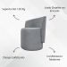 Kit 2 Poltronas Decorativa Para Sala Recepção Aura Bouclé Premium Cinza