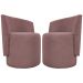 Kit 2 Poltronas Decorativa Para Sala Recepção Aura Bouclé Premium Rosê