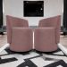 Kit 2 Poltronas Decorativa Para Sala Recepção Aura Bouclé Premium Rosê