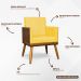 Kit 2 Poltronas Decorativa Para Sala Recepção Consultório Cadeira Lis Corino Peroba e Suede Amarelo