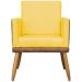 Kit 2 Poltronas Decorativa Para Sala Recepção Consultório Cadeira Lis Corino Peroba e Suede Amarelo
