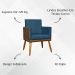 Kit 2 Poltronas Decorativa Para Sala Recepção Consultório Cadeira Lis Corino Peroba e Suede Azul Marinho