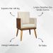 Kit 2 Poltronas Decorativa Para Sala Recepção Consultório Cadeira Lis Corino Peroba e Suede Bege