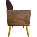 Kit 2 Poltronas Decorativa Para Sala Recepção Consultório Cadeira Lis Corino Peroba e Suede Bordô