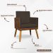 Kit 2 Poltronas Decorativa Para Sala Recepção Consultório Cadeira Lis Corino Peroba e Suede Marrom