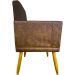 Kit 2 Poltronas Decorativa Para Sala Recepção Consultório Cadeira Lis Corino Peroba e Suede Marrom