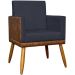 Kit 2 Poltronas Decorativa Para Sala Recepção Consultório Cadeira Lis Corino Peroba e Suede Preto