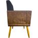 Kit 2 Poltronas Decorativa Para Sala Recepção Consultório Cadeira Lis Corino Peroba e Suede Preto