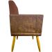 Kit 2 Poltronas Decorativa Para Sala Recepção Consultório Cadeira Lis Corino Peroba e Suede Terracota