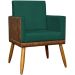 Kit 2 Poltronas Decorativa Para Sala Recepção Consultório Cadeira Lis Corino Peroba e Suede Verde