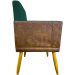 Kit 2 Poltronas Decorativa Para Sala Recepção Consultório Cadeira Lis Corino Peroba e Suede Verde