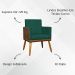 Kit 2 Poltronas Decorativa Para Sala Recepção Consultório Cadeira Lis Corino Peroba e Suede Verde