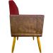 Kit 2 Poltronas Decorativa Para Sala Recepção Consultório Cadeira Lis Corino Peroba e Suede Vermelho