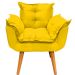 Kit 2 Poltronas Decorativa Para Sala Recepção Manicure Consultório Alice Suede Amarelo Pés Trapézio