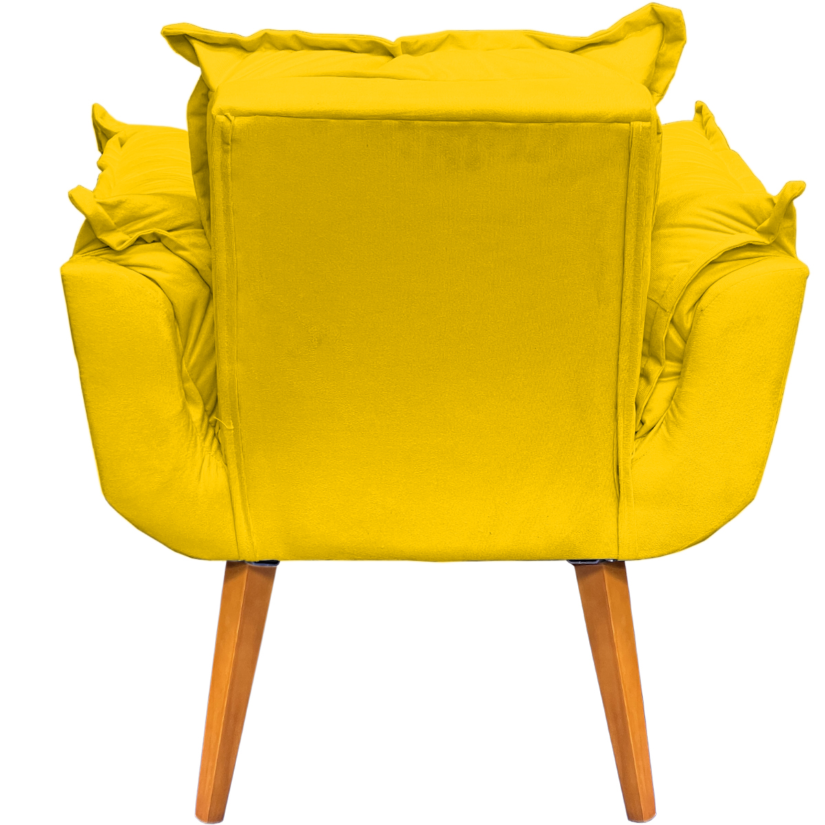Kit 2 Poltronas Decorativa Para Sala Recepção Manicure Consultório Alice Suede Amarelo Pés Trapézio