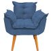 Kit 2 Poltronas Decorativa Para Sala Recepção Manicure Consultório Alice Suede Azul Marinho Pés Trapézio