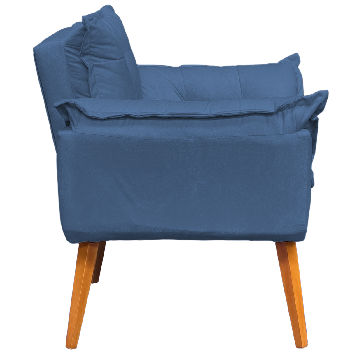 Kit 2 Poltronas Decorativa Para Sala Recepção Manicure Consultório Alice Suede Azul Marinho Pés Trapézio