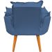 Kit 2 Poltronas Decorativa Para Sala Recepção Manicure Consultório Alice Suede Azul Marinho Pés Trapézio