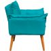 Kit 2 Poltronas Decorativa Para Sala Recepção Manicure Consultório Alice Suede Azul Turquesa Pés Trapézio