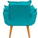 Kit 2 Poltronas Decorativa Para Sala Recepção Manicure Consultório Alice Suede Azul Turquesa Pés Trapézio