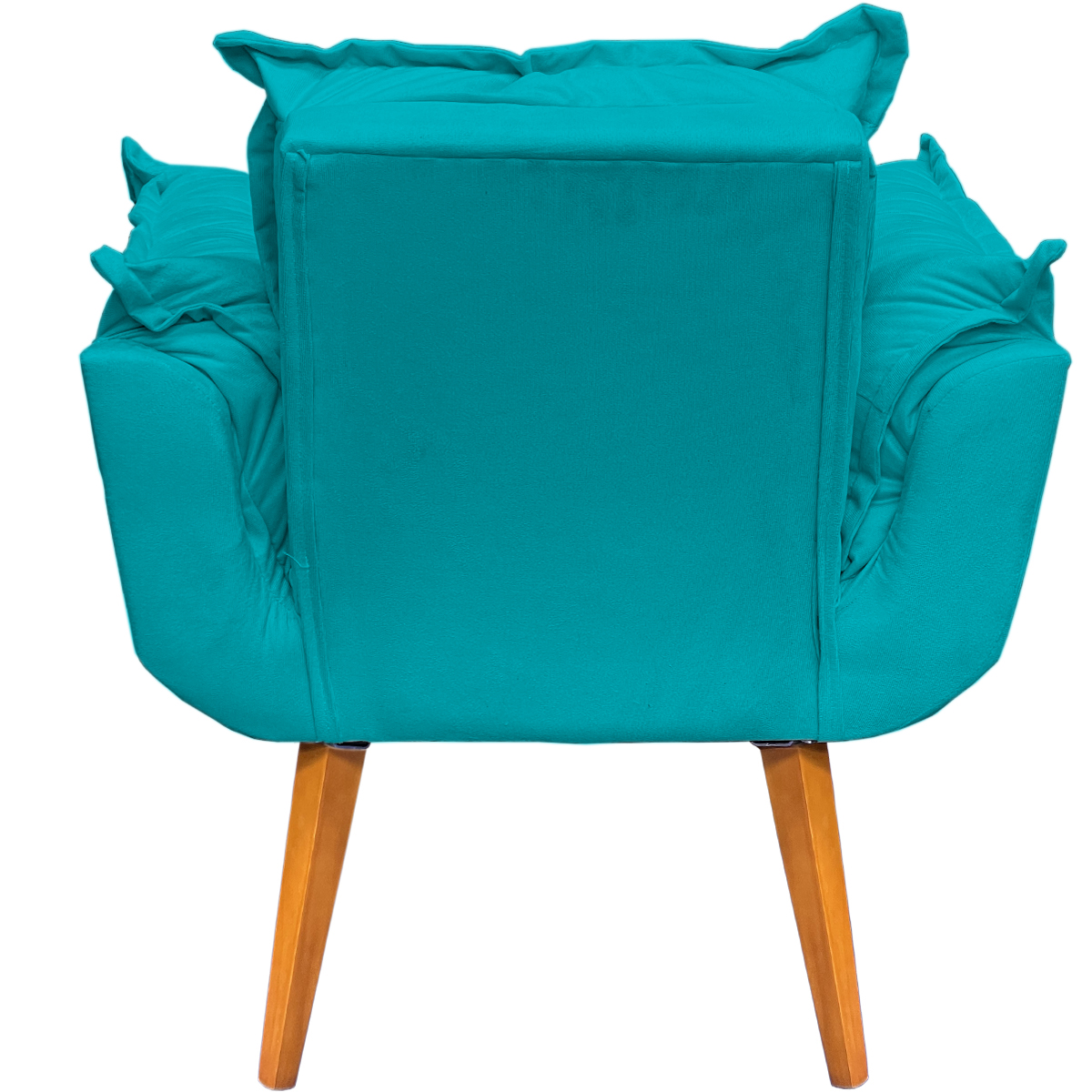 Kit 2 Poltronas Decorativa Para Sala Recepção Manicure Consultório Alice Suede Azul Turquesa Pés Trapézio