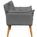 Kit 2 Poltronas Decorativa Para Sala Recepção Manicure Consultório Alice Suede Cinza Pés Trapézio