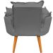 Kit 2 Poltronas Decorativa Para Sala Recepção Manicure Consultório Alice Suede Cinza Pés Trapézio