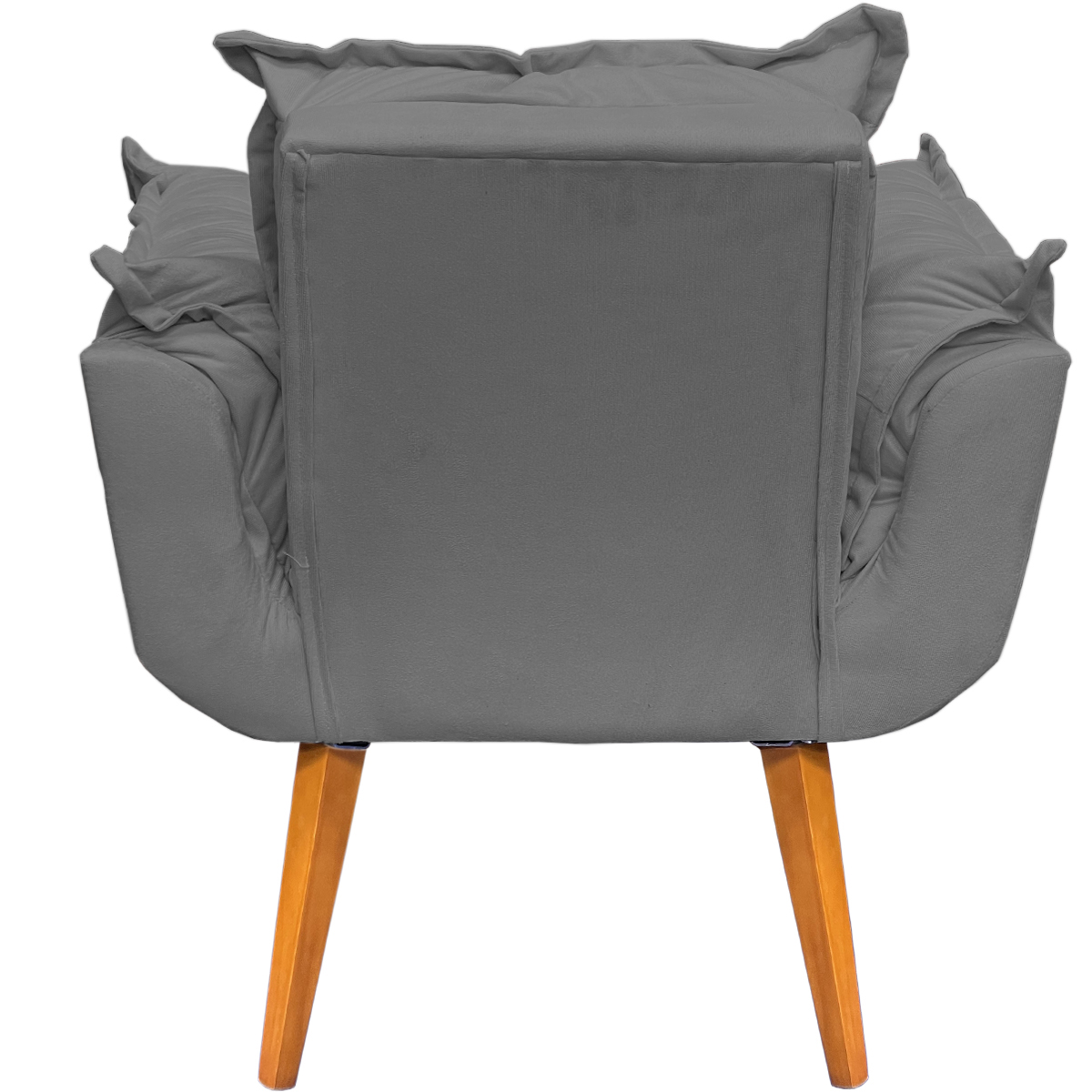 Kit 2 Poltronas Decorativa Para Sala Recepção Manicure Consultório Alice Suede Cinza Pés Trapézio