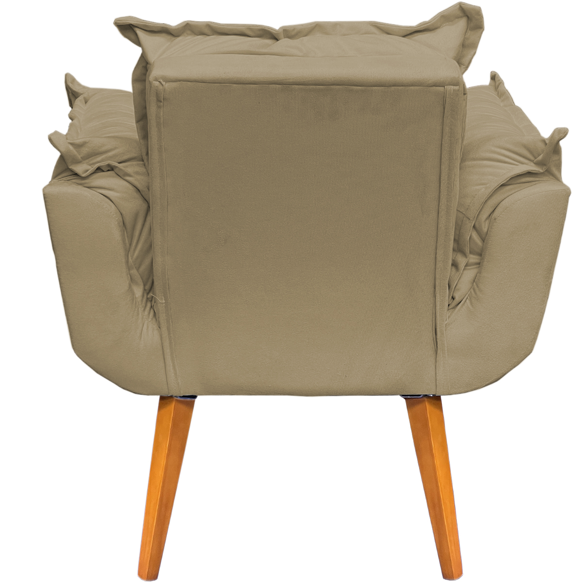 Kit 2 Poltronas Decorativa Para Sala Recepção Manicure Consultório Alice Suede Nude Pés Trapézio