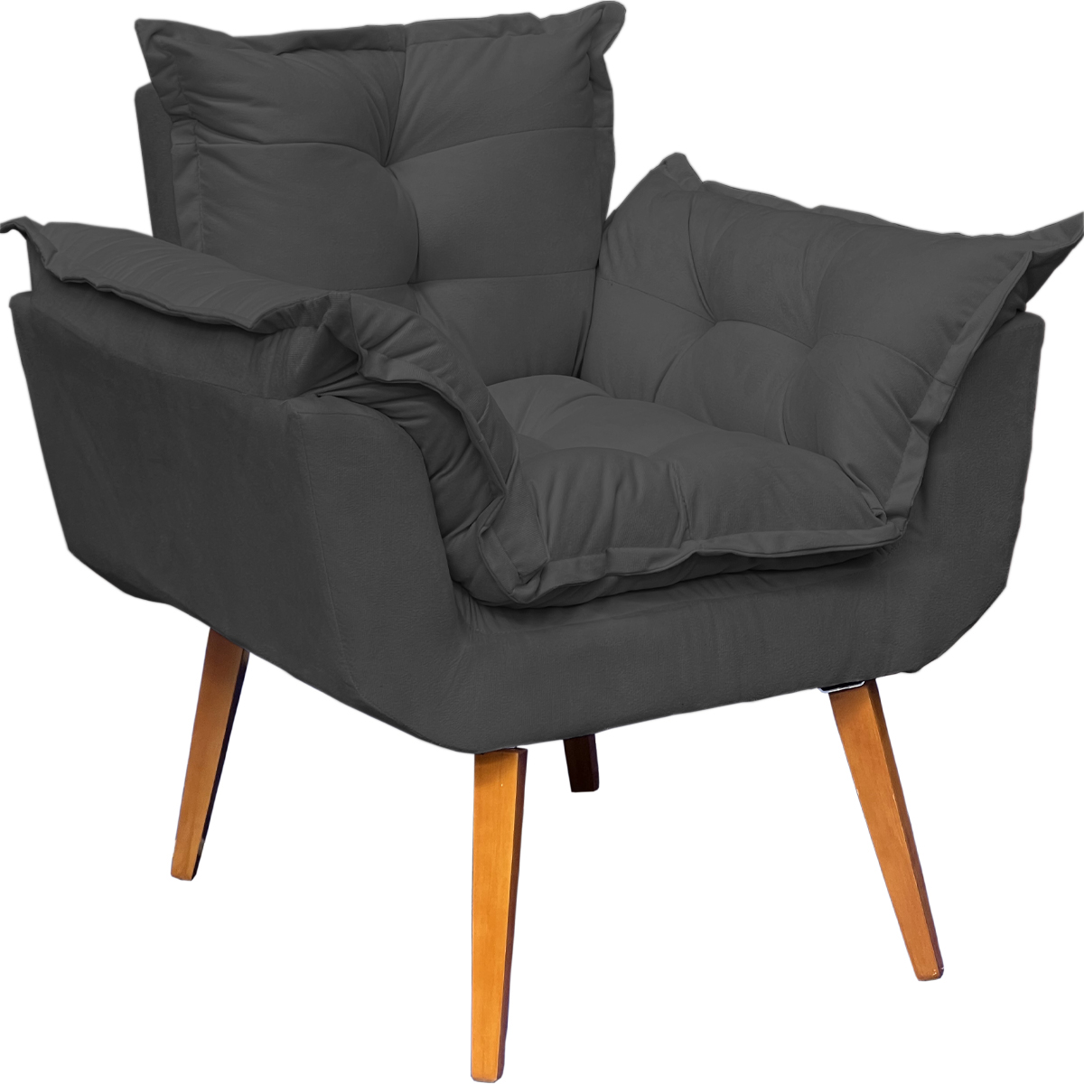 Kit 2 Poltronas Decorativa Para Sala Recepção Manicure Consultório Alice Suede Preto Pés Trapézio