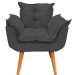 Kit 2 Poltronas Decorativa Para Sala Recepção Manicure Consultório Alice Suede Preto Pés Trapézio