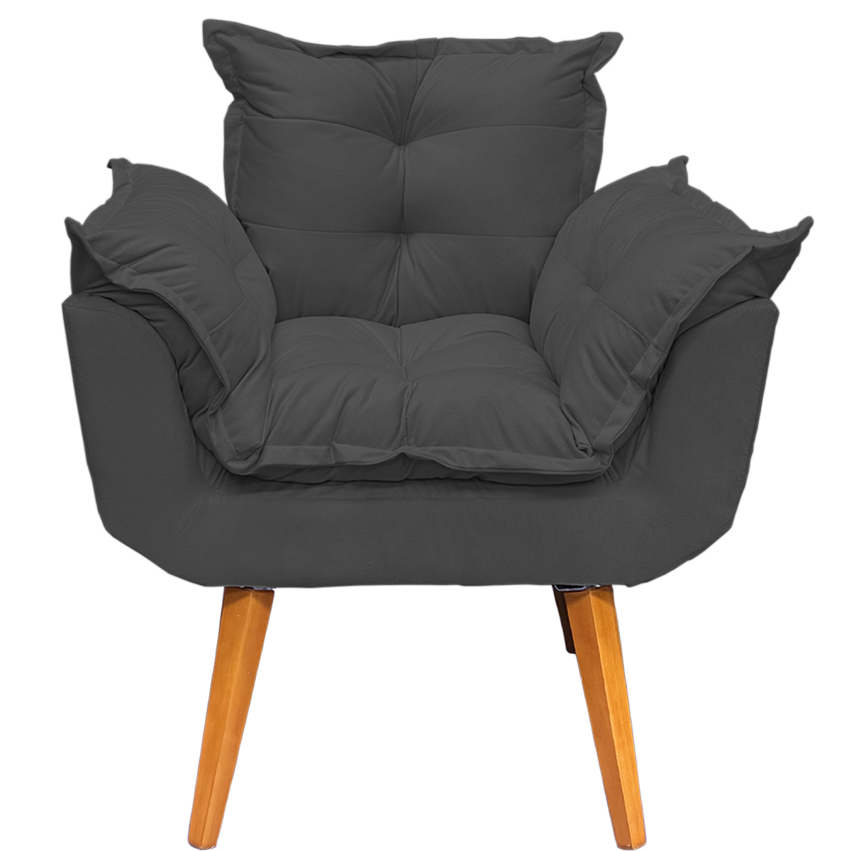 Kit 2 Poltronas Decorativa Para Sala Recepção Manicure Consultório Alice Suede Preto Pés Trapézio