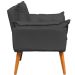 Kit 2 Poltronas Decorativa Para Sala Recepção Manicure Consultório Alice Suede Preto Pés Trapézio