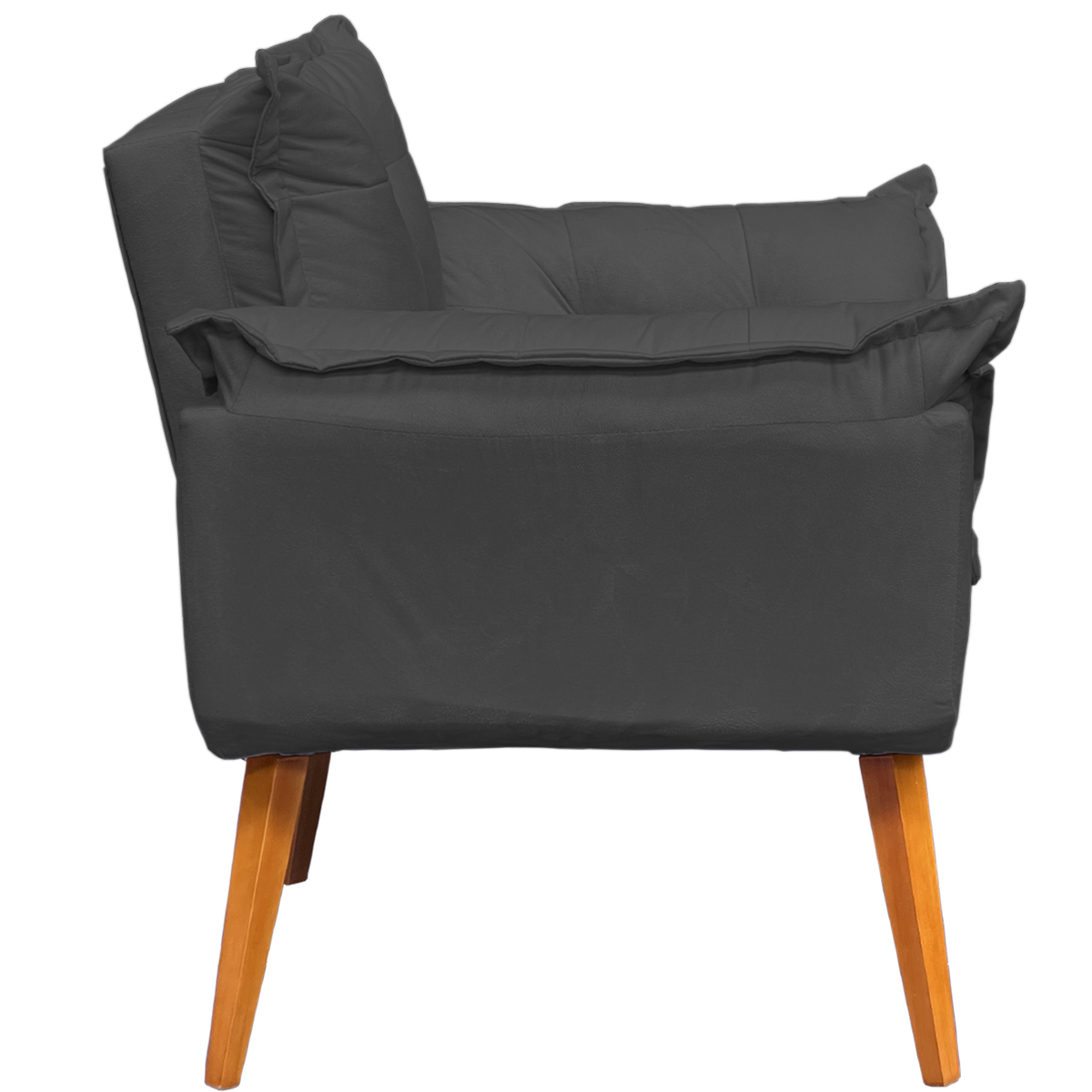 Kit 2 Poltronas Decorativa Para Sala Recepção Manicure Consultório Alice Suede Preto Pés Trapézio