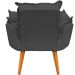 Kit 2 Poltronas Decorativa Para Sala Recepção Manicure Consultório Alice Suede Preto Pés Trapézio