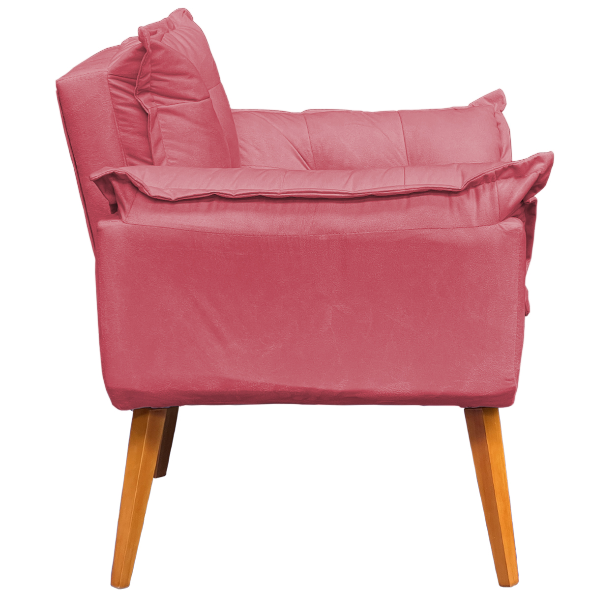 Kit 2 Poltronas Decorativa Para Sala Recepção Manicure Consultório Alice Suede Rosê Pés Trapézio