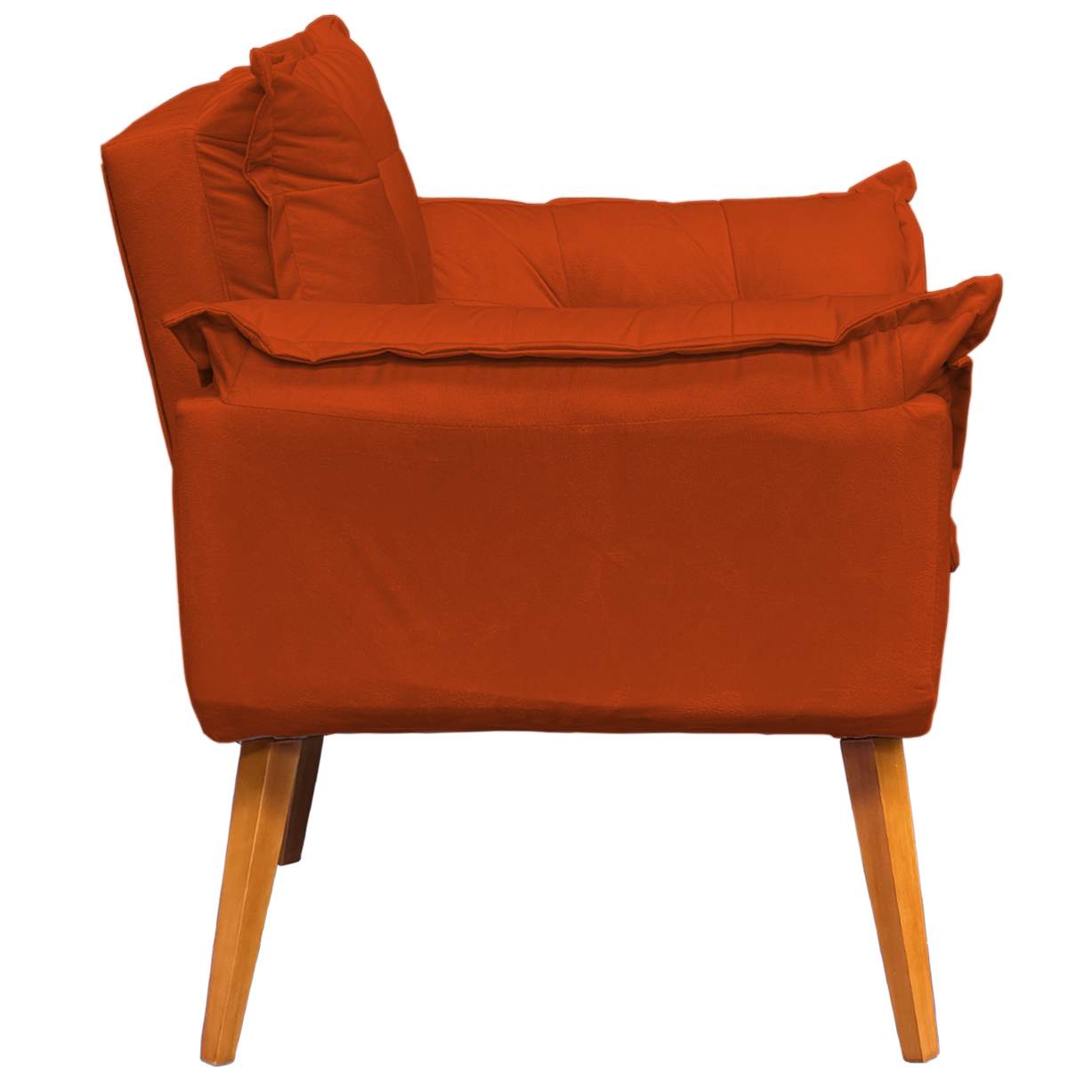Kit 2 Poltronas Decorativa Para Sala Recepção Manicure Consultório Alice Suede Terracota Pés Trapézio
