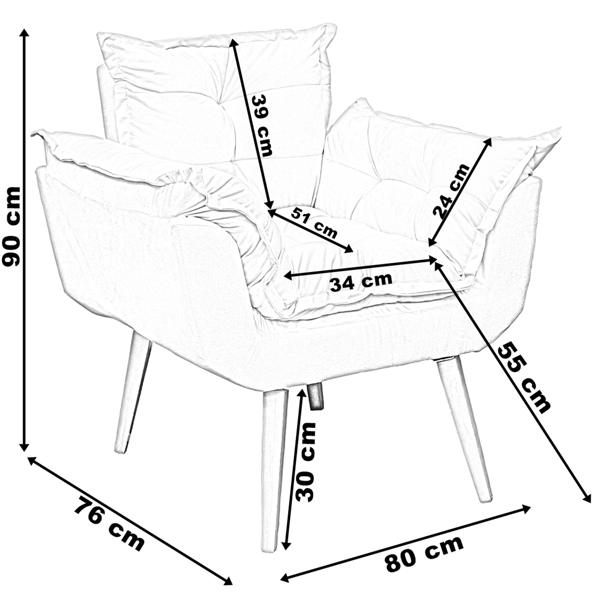 Kit 2 Poltronas Decorativa Para Sala Recepção Manicure Consultório Alice Suede Terracota Pés Trapézio